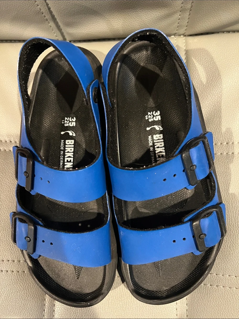 Birkenstock Kids Bright Blue Double Buckle Sandals